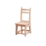 Miniature wooden chair with a simple design, perfect for dollhouse furnishings.