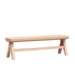 Long miniature wooden bench with a simple design, perfect for dollhouse settings or miniature displays.