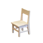 Handcrafted miniature wooden chair designed for dollhouses and crafting projects, perfect for adding charm to any scene.