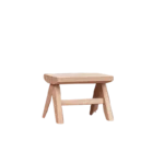 Miniature wooden stool with a simple design, perfect for dollhouse furnishings.