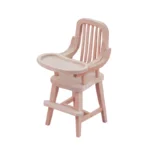 miniature wooden baby high chair, perfect for dollhouse nurseries