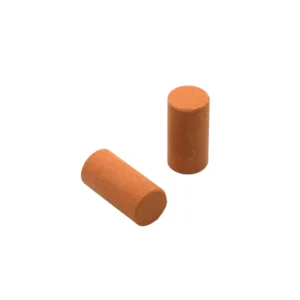 Set of 100 miniature cylindrical terracotta clay columns, featuring a smooth matte finish and precise dimensions of 2.8cm length and 1.4cm diameter, perfect for 1:12 scale architectural models