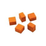 Set of 5 miniature square terracotta clay blocks, featuring a smooth matte finish and uniform cubic dimensions, perfect for 1:12 scale architectural models