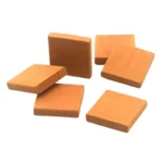 Set of square terracotta clay tiles, featuring a smooth matte finish and uniform dimensions, perfect for 1:12 scale architectural models and dollhouse flooring