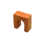 Set of 100 miniature terracotta U-shaped arch support blocks measuring 2.8cm x 1.4cm x 1.3cm, featuring smooth finish and precise arch cutout, perfect for 1:12 scale dollhouse window and door frames