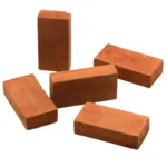 Set of 100 miniature terracotta rectangular building bricks measuring 2.4cm x 1.2cm x 0.6cm, featuring authentic red clay color and natural surface texture, perfect for 1:12 scale dollhouse construction and architectural models