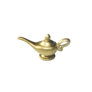 1:12 Scale Miniature Aladdin Magic Lamp - Gold Metal Genie Lamp Measuring 26×12mm - Dollhouse Arabian Decor