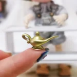 1:12 Scale Miniature Aladdin Magic Lamp - Gold Metal Genie Lamp Measuring 26×12mm - Dollhouse Arabian Decor