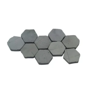 Set of 100 miniature gray hexagonal clay tiles, perfect for dollhouse flooring, modern miniature scenes, and scale model projects