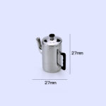 Classic Miniature Coffee Pot in Metal Alloy - Cylindrical Design with Removable Lid (27x27mm)