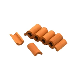 Handcrafted 1:16 Scale Spanish Terracotta Roof Tiles - 100pcs Premium Clay Miniature Roofing Tiles for Mediterranean Dollhouse, Scale Models & Architectural Displays - Curved Design