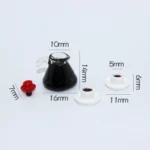 Resin Coffee Service Set - 3-Piece Set featuring Clear Resin Coffee Pot (14x16mm) with Coffee Effect and Two White Cups (6x11mm)