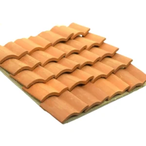 Premium Curved Terracotta Roof Tiles - 100pcs Miniature Roofing Elements for Scale Models & Architectural Displays - 1:16 Scale, 17mm × 20mm